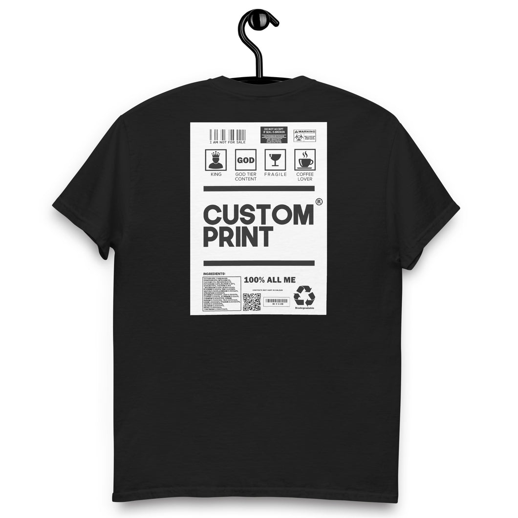 Custom Back Print Unisex classic t-shirt