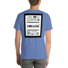 Load image into Gallery viewer, Short-Sleeve Unisex T-Shirt thin border back print 1 million
