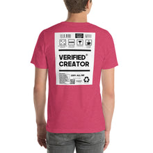 Load image into Gallery viewer, Short-Sleeve Unisex T-Shirt verified creator no border
