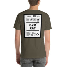 Load image into Gallery viewer, Short-Sleeve Unisex T-Shirt gym rat thin border print
