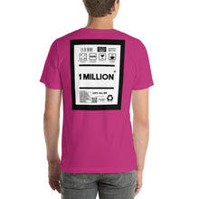 Load image into Gallery viewer, Short-Sleeve Unisex T-Shirt thin border back print 1 million
